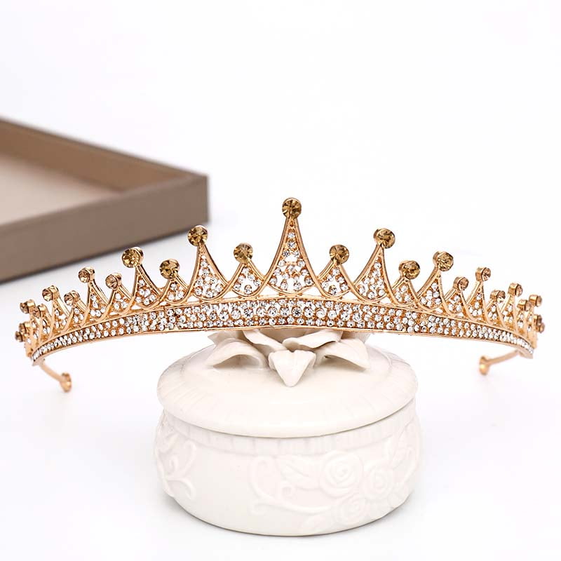 Princess Crystal Rhinestones Small Tiaras Bridal Party Prom Mini Circle Crowns 