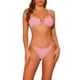 thumbnail image 1 of Conjuntos de bikini de 2 piezas de canalé para mujeres INSPIRE CHIC, traje de baño color rosa grande, 1 of 5