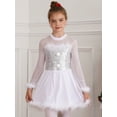thumbnail image 2 of MSemis Kids Ballet Dance Costume Ice Figure Roller Skating Dress Christmas Santa Xmas Holiday White 6, 2 of 5