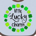 thumbnail image 4 of Inktastic Little Lucky Charm with Four-leaf Clovers Boys or Girls Baby Bib, 4 of 4