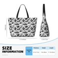 thumbnail image 4 of Xecao Black White Halloween for versatile beach bag for women includes zipper pockets and waterproof material, ideal for vacations and adventures., 4 of 7
