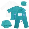 thumbnail image 2 of 1 Set Kids Doctor Costume Surgical Doctor Suit Uniform With Stethoscope Prop (suitable 140cm Height), 2 of 2