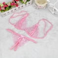 thumbnail image 2 of Women's Lingerie Sexy Set Lace Bodysuit Corset Babydoll Deep VNeck 2Pink XL, 2 of 3