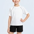 thumbnail image 3 of FRSASU Short Sleeve Boys Girls Rash Guard Crew Neck Quick Dry Summer Swim Shirt, 3 of 5