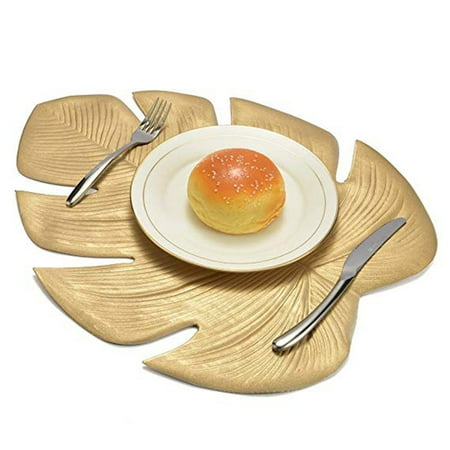 

KAOU Artificial Monstera Leaf Kitchen Placemat Insulation Mat Bowl Pad Table Decor