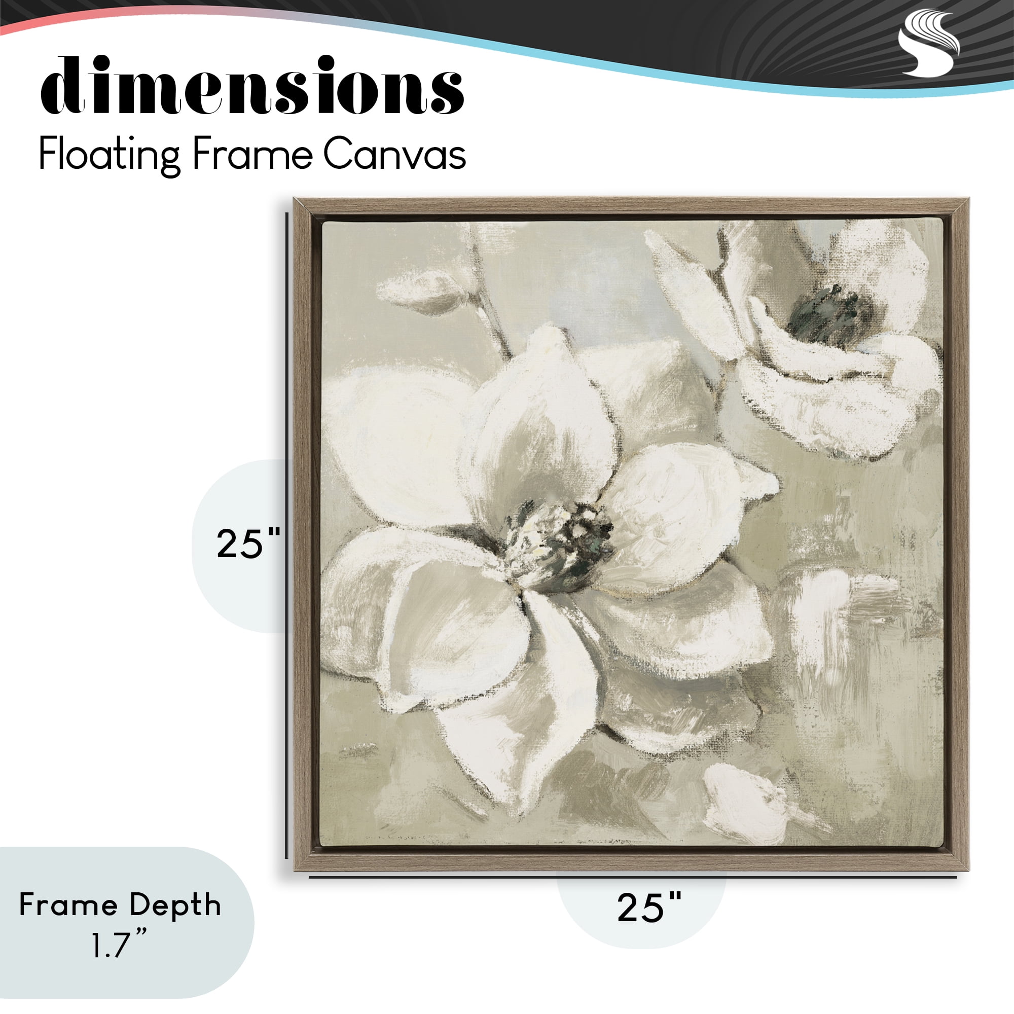 Stupell Industries Magnolias After Rain Brown Framed Floater Canvas Wall Art, design by Lanie Loreth