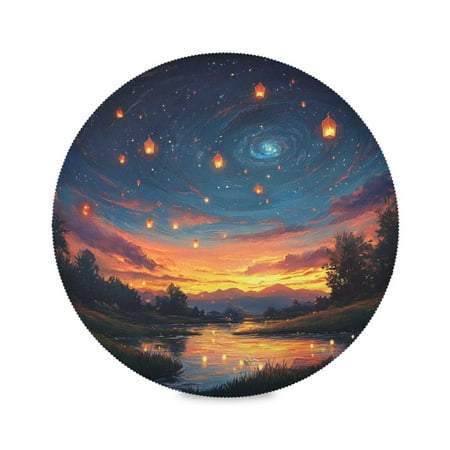 

15.4inch Round Placemats DIY Printing Design Suitable for Kitchen Table Party Decoration Sunset Sky