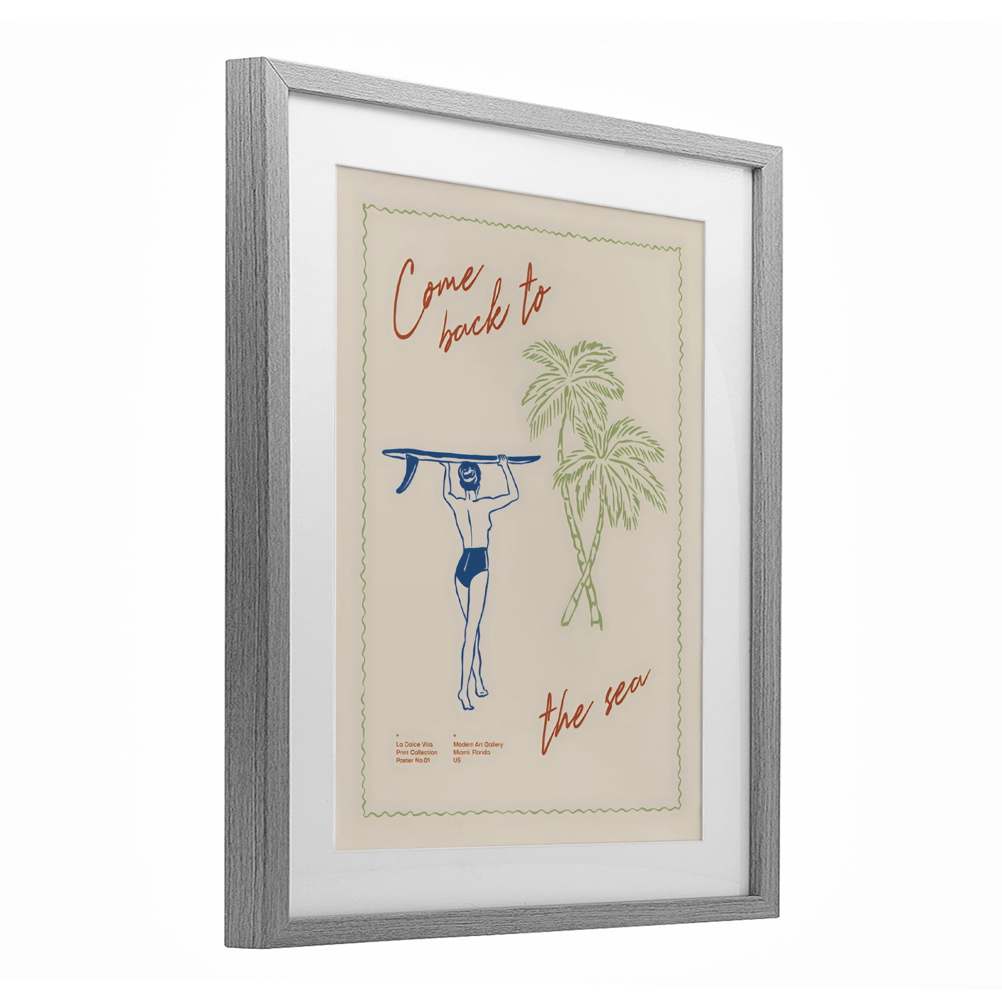 Stupell Industries Come Back To The Sea Gray Framed Print Under Glass, design by The Prints Vibe