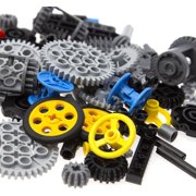 116PCS Gear and Axle Parts Set Compatible with Lego Technic Parts, DIY moc Gears Chain lnks Pins Axles Differential Assortment Pack (Random Color)