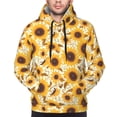 thumbnail image 3 of Zufioo Brown Leaf Pattern Sunflower Design Fleece Comfortable Hoodie for Mens,Sweatshirt for Men,Pullover Hooded Sweatshirt for Men -3X-Large, 3 of 5