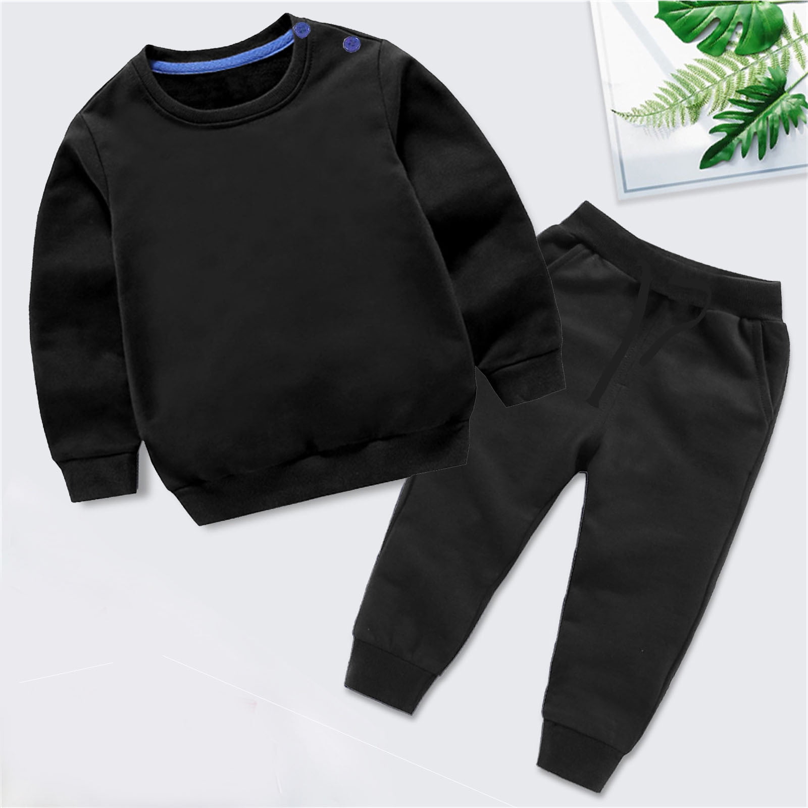 ibuvkizy 12Months-12Years Baby Girls Clothes Girls 2PCS Fall Winter Outfits,Toddler Baby Boys Girls Candy Color Solid Color Leggings Casual Kids Sports Pants Hoodies Set