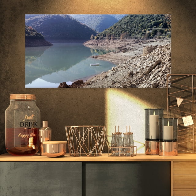 Majestic Mountain Lake Panorama - Landscape Canvas Art Print
