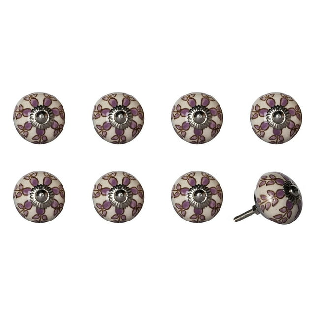 KNOB-IT VINTAGE HANDPAINTED CERAMIC KNOBS (8 Pack) K000001