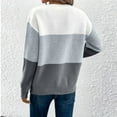 thumbnail image 3 of Women's Striped Sweater Boat Neck Knitted Sweater Casual Long Sleeve Pullover Fashion Sweater Top, 3 of 9