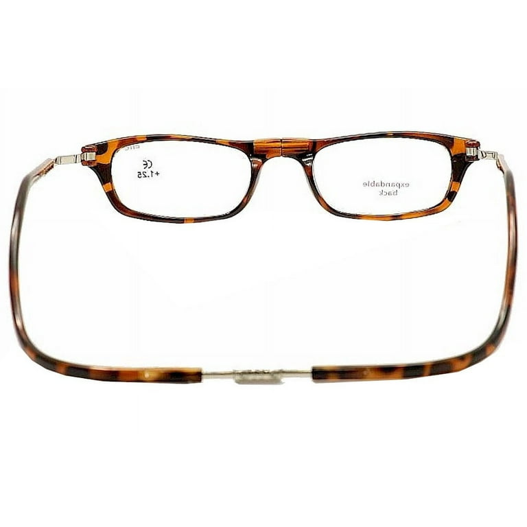 CliC Magnetic Closure Reading Glasses XXL with Adjustable Headband Tortoise  1.50 
