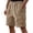 Khaki, variant on Corduroy Waffle Shorts for Men Summer Casual Elastic Waist Wide Straight Leg Relaxed Fit Bermuda Shorts with Pockets