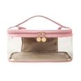 thumbnail image 3 of Bolsa de maquillaje Meiyuuo, grande, transparente, impermeable, color rosa, 3 of 9