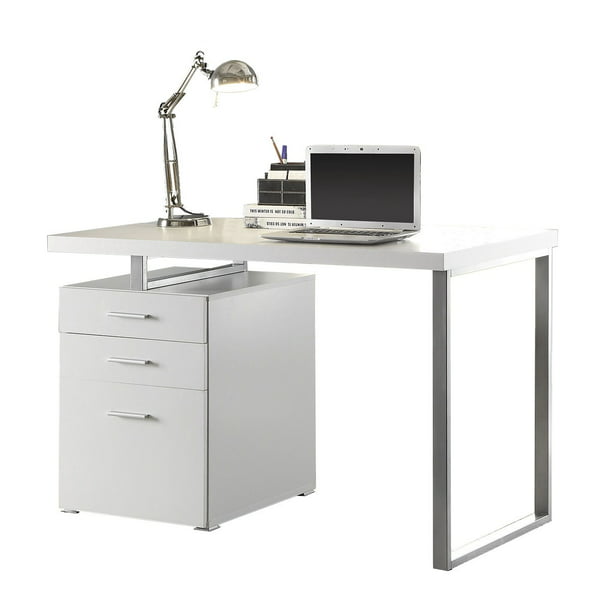 Coaster Company Home Furnishings Modern, White Computer Desk With File Cabinet