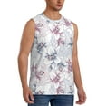 thumbnail image 2 of Haiem Men's Lilies Flowers Print Tank Tops Summer Sleeveless Cut Off Workout T-Shirts Fitness Vest Athletic Undershirts-Large, 2 of 8