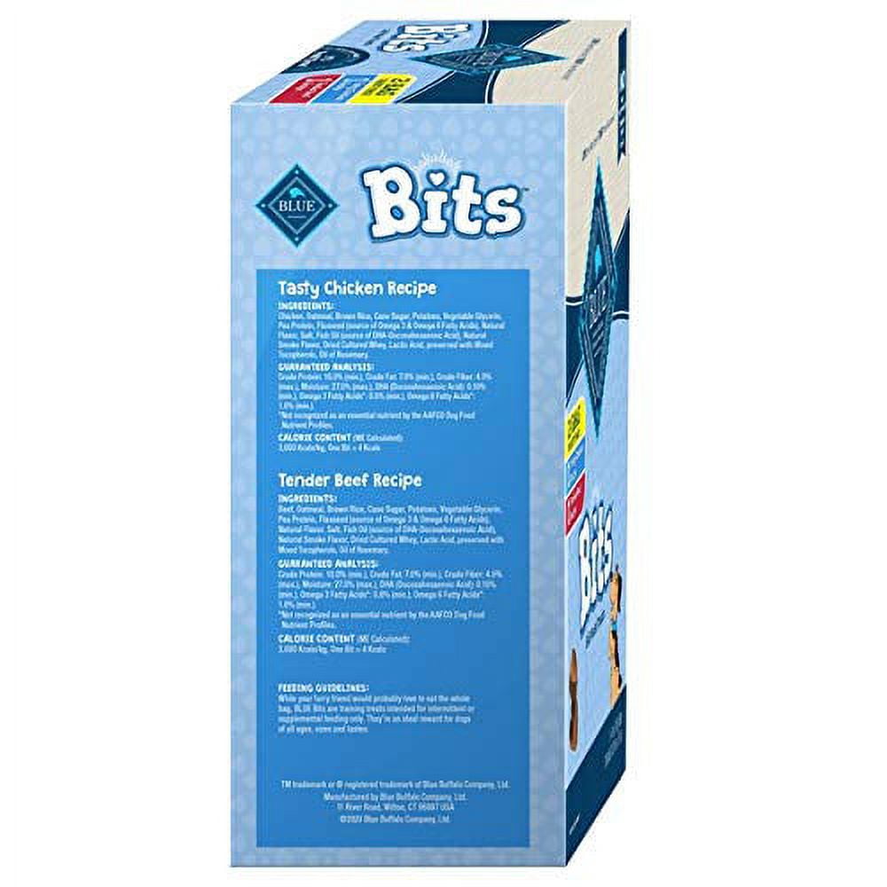 Blue Buffalo Blue Bits Natural Soft-Moist Training Dog Treats Variety Pack 2 Flavors ( 9 OZ Each Bag ) 18 OZ Total