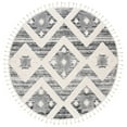 thumbnail image 4 of SAFAVIEH Moroccan Tassel Dawson Geometric Shag Area Rug, Grey/Ivory, 3' x 5', 4 of 9