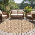 thumbnail image 4 of Round Rug 6Ft Washable Non-Slip, Brown Floral Circle Area Rugs for Living Room Bedroom, Vintage Rustic Flowers Botanical Spring Indoor Floor Mats Carpet Runner for Home Decor Aesthetic, 4 of 8