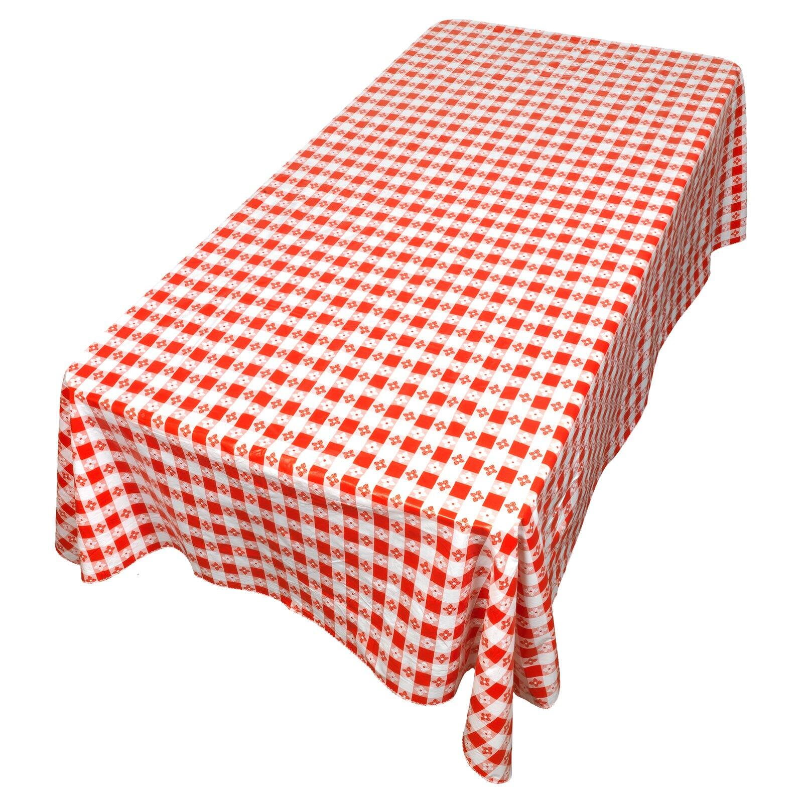 PICNIC TABLECLOTH COMBO PACK SEWN SEAMS EASY CLEAN WITH 6 SPRING CLAMPS 