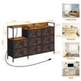 thumbnail image 2 of 52" Long TV Stand with Charging Stake With 8 Storage Drawers Open Shelves Brown, 2 of 6
