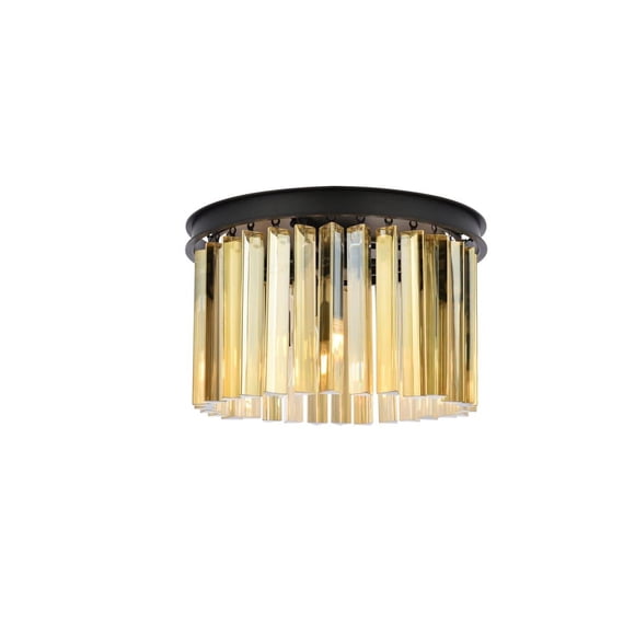 Elegant Lighting Sydney 16" 3 Light Royal Crystal Flush Mount