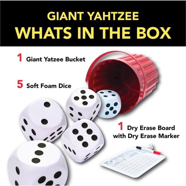 HASBRO Yahtzee - Oversized Foam Dice Set - Family Game Night