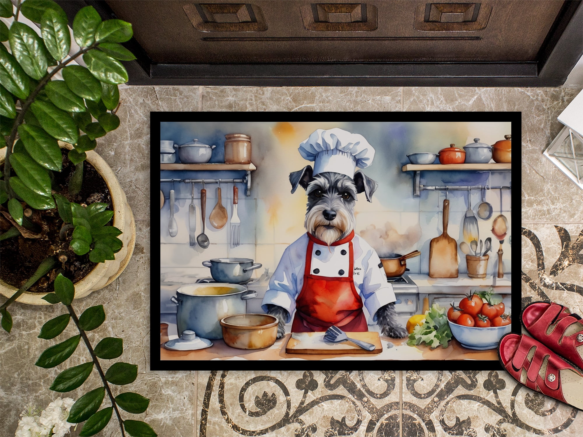 Schnauzer The Chef Doormat 36 in x 24 in