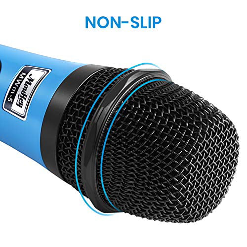 Dynamic Karaoke Microphone Moukey Handheld Wired Mic Cardioid Home 13 ft XLR Cable Metal Corded for Singing/PA Speaker/Amp/Mixer/Karaoke Machine & Speech/Wedding/Stage-Blue MWm-5 