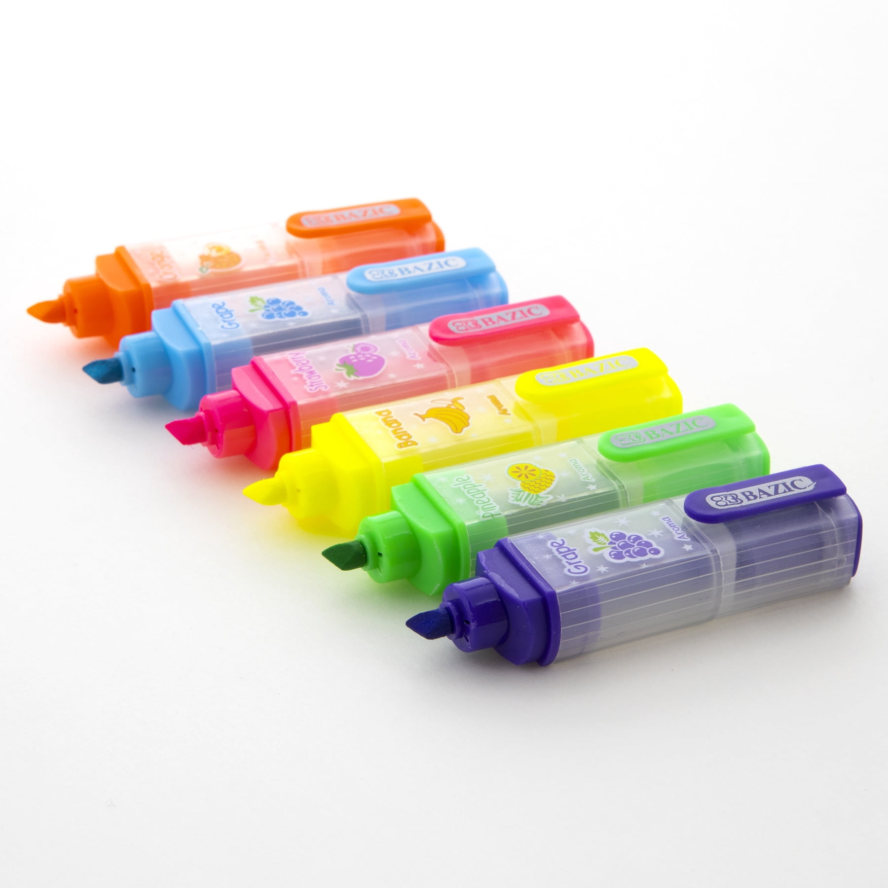 BAZIC Fruit Scented Highlighters Chisel Broad Line Marker (6/Pack), 24-Packs