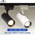 thumbnail image 2 of Foco LED COB para riel de 12 W, 20 W y 30 W, iluminación interior, CA 220 V, 240 V, ángulo ajustable, foco para tienda de ropa, probador, 2 of 5