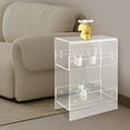 thumbnail image 2 of ToppiJoy Modern 3-tier Side Table, Narrow End Table for Small Spaces, Narrow Acrylic Side Table Rectangular Clear, 2 of 22
