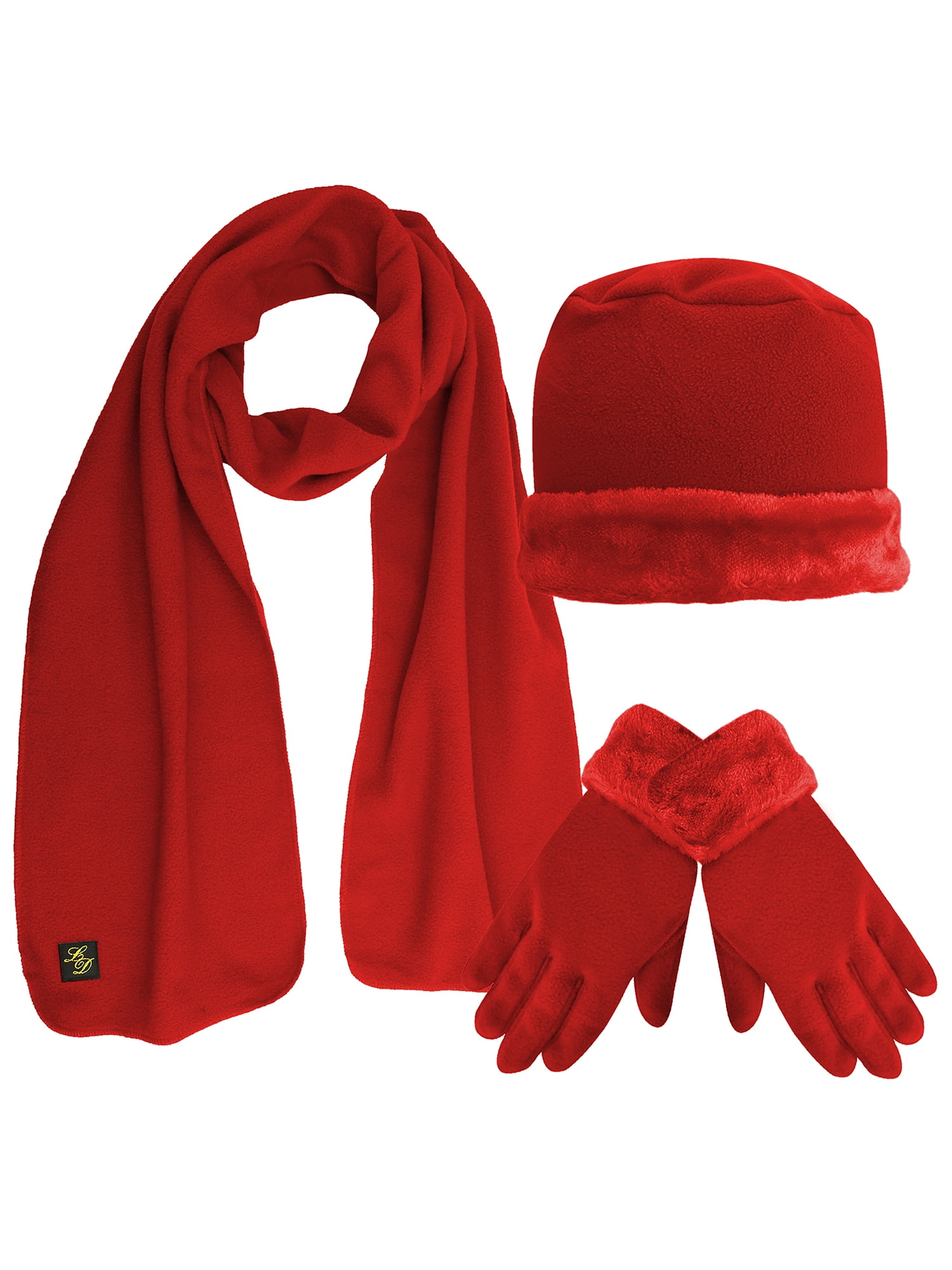 Scarf and Gloves Set Ideal for Winter 100% Polyester Kids Hat Unisex Girls or Boys Micro Fleece Material 3 Pieces Soft and Warm Matching Set 