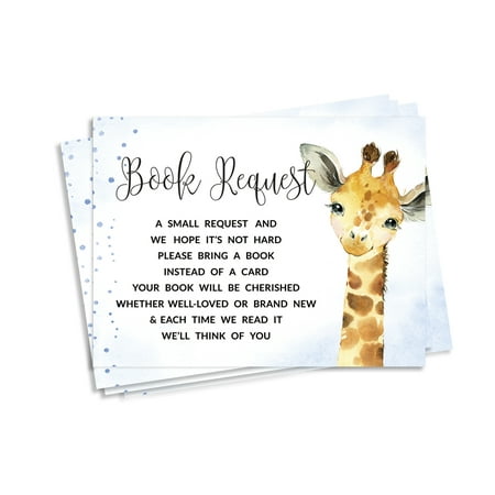 Inkdotpot 30 Books For Baby Shower Request Cards Bring A Book Instead Of A Card Giraffe Jungle Animals Baby Shower Invitations Inserts Games