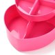 thumbnail image 5 of Heart Plastic Jewelry Boxes Double Layer with Cover and Mirror Hot Pink 12.2x13.3x5.55cm 4 compartments/box, 5 of 5