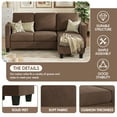 thumbnail image 4 of Homall 70" Length Sectional L-Shaped Sofa 3-Seat Couch with Reversible Chaise for Small Living Room, Apartment and Small Space, Brown, 4 of 8