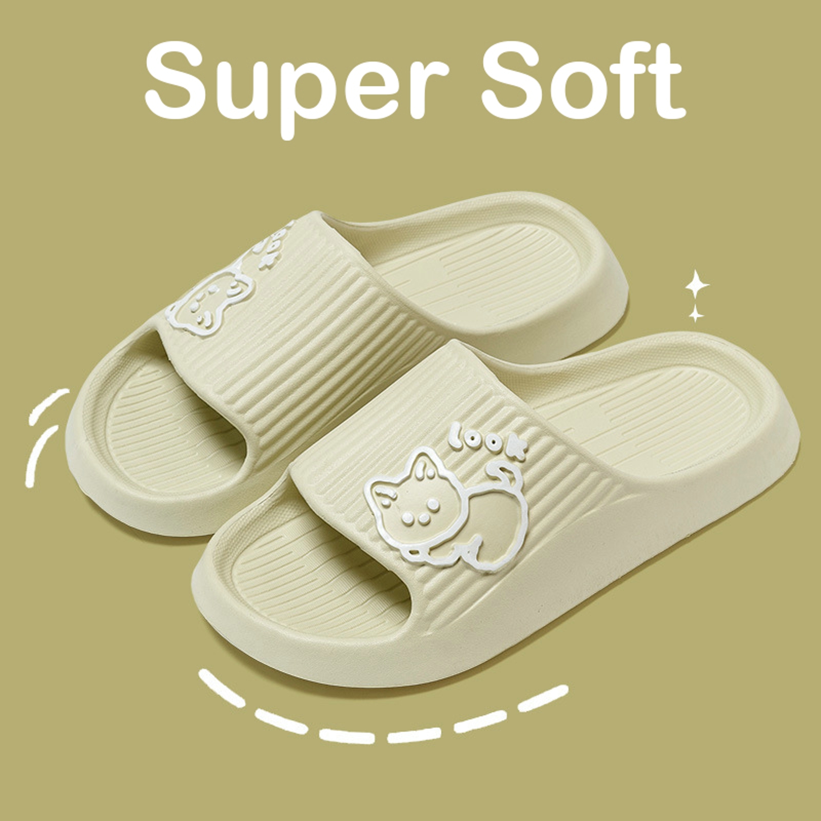Women Summer Slippers Cute Lightweight Anti-slip Open Toe Spa Shower Bathroom Slides Soft Indoor Outdoor Slipper - image 3 of 8