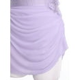 thumbnail image 7 of CHICTRY Women Sleeveless Rhinestones Figure Skating Dance Dress Ruched Mesh Modern Lyrical Dancewear Light Purple S, 7 of 7