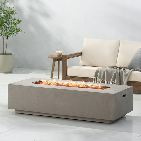 Rectangle Outdoor Gas Fire Pit Table, 50,000 BTU Propane Fireplace for Patio and Backyard, Ideal for Outdoor Gatherings (Tank Cover Not Included)