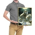 thumbnail image 4 of COMIO Canvas Print Howling Wolf Moonlight Wild Wolves with Golden Frame 12x16in / 16x20in 12x16in, 4 of 4