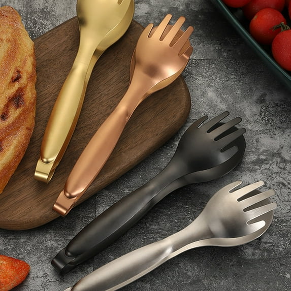 Travelwant 2Pcs/Set Bread Tongs Vegetable Clips Cake Clamp Buffet Clamps Barbecue Ice Salad Sugar Grilling Appetizers Tongs Kitchen Utensil Serving Baking Tools