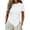 White(Ladies Tops), variant on GUACER Womens Short Sleeve Shirts Asymmetrical Pointed Hem Crop Tops, Stretchy Crew Neck Slim Fit Casual Everyday Blouses