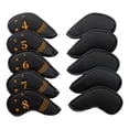 thumbnail image 1 of S SERENABLE 10Pcs Golf Iron Covers Set Protective Guard Numbers Outdoor Sports Protector Black, 1 of 9