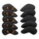 thumbnail image 1 of Juego de 10 fundas para palos de golf (4, 5, 6, 7, 8, 9, L, A, S, P, cierre adhesivo) Negro, 1 of 9