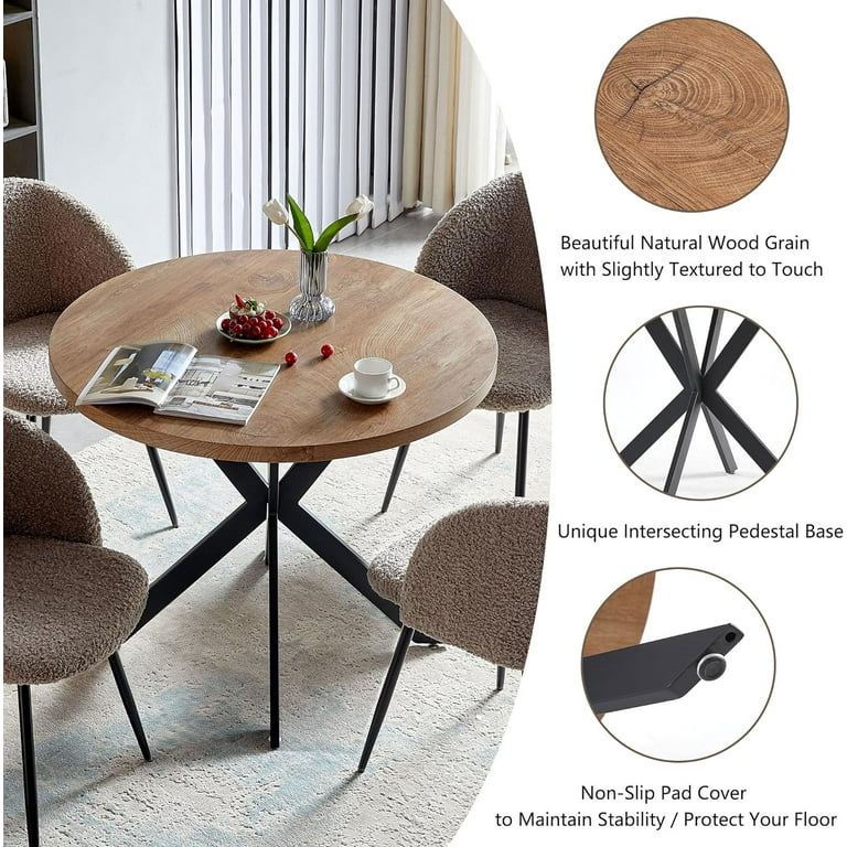 NORDICANA 5 Pieces 37-Inch Round Dining Table and NORDICANA 5 Pieces 37-Inch Round Dining Table and