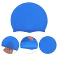 thumbnail image 3 of Unique Bargains 1 Pc Silicone Waterproof Solid Color Swim Cap Lake Blue, 3 of 5