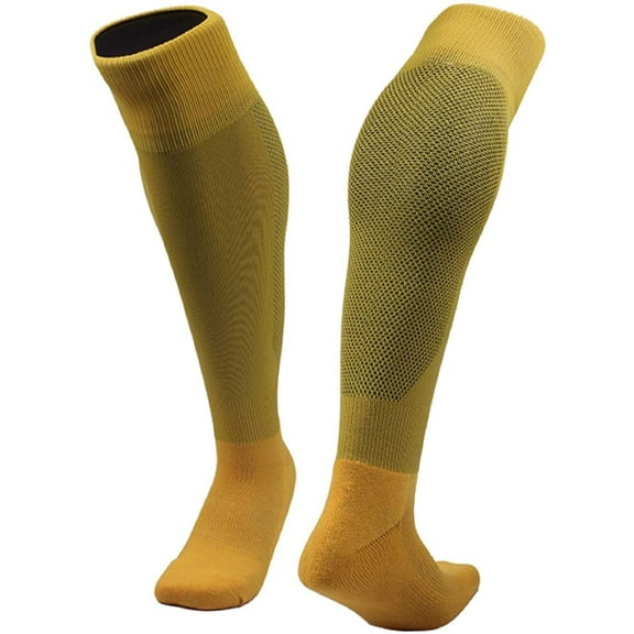 Lian LifeStyle 1 Pair Exceptional Knee High Sports Socks for Soccer, Softball, Baseball and many other Sports XL0005 Size M Yellow